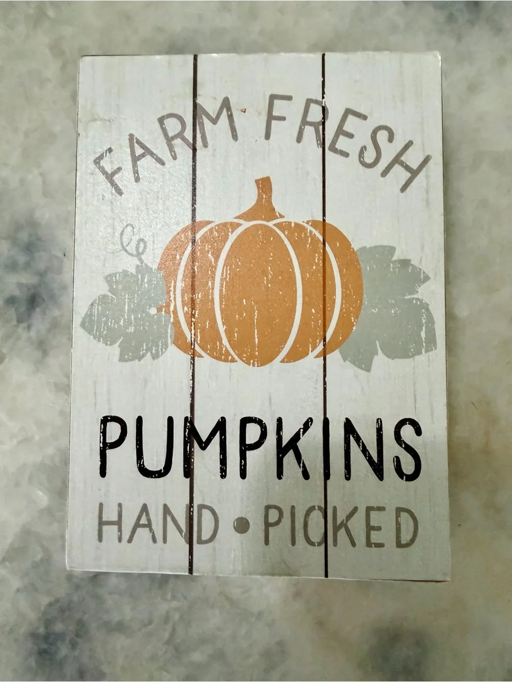 Hobby Lobby 7in x 5 in Farm Fresh Pumpkins wood Wall Decor -table decor
